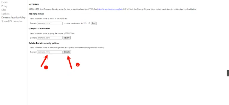 HSTS Deletion Process